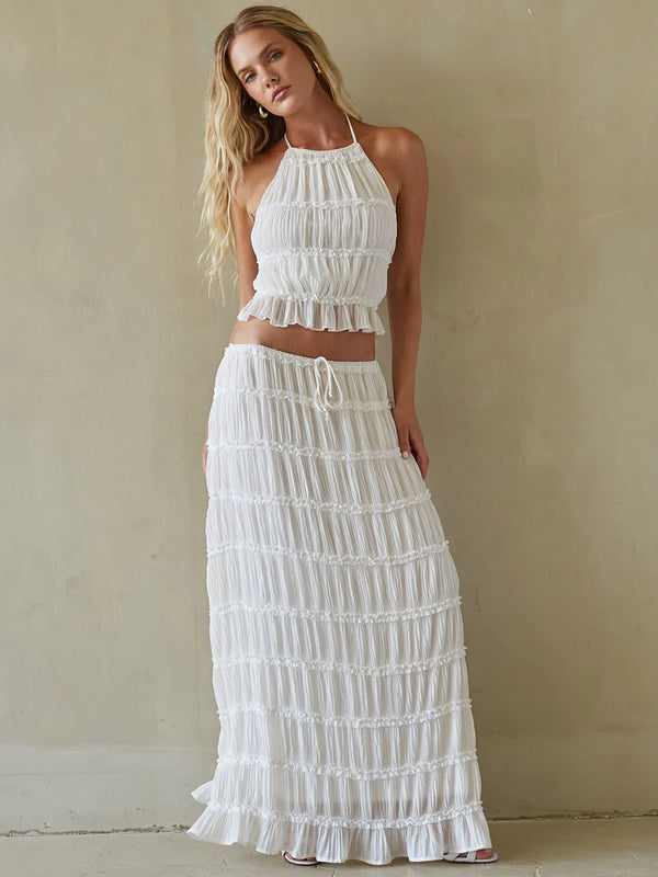 Ruching maxi skirt