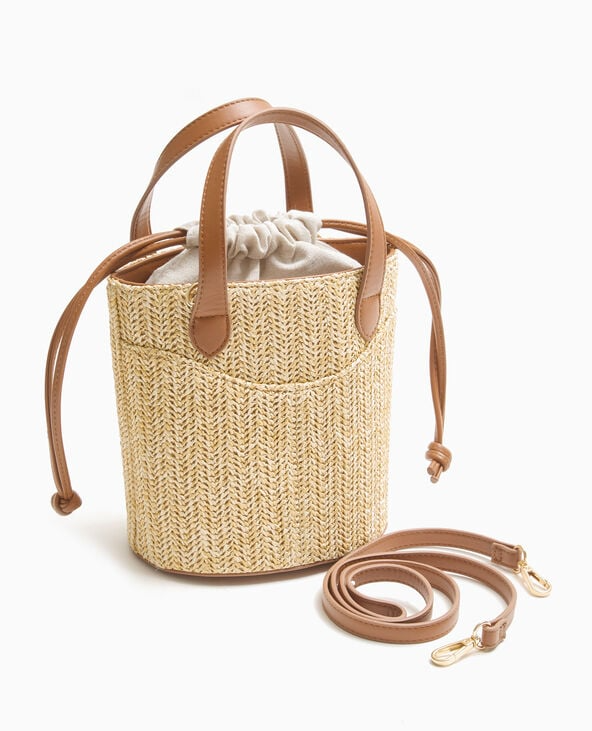 Raffia bucket bag