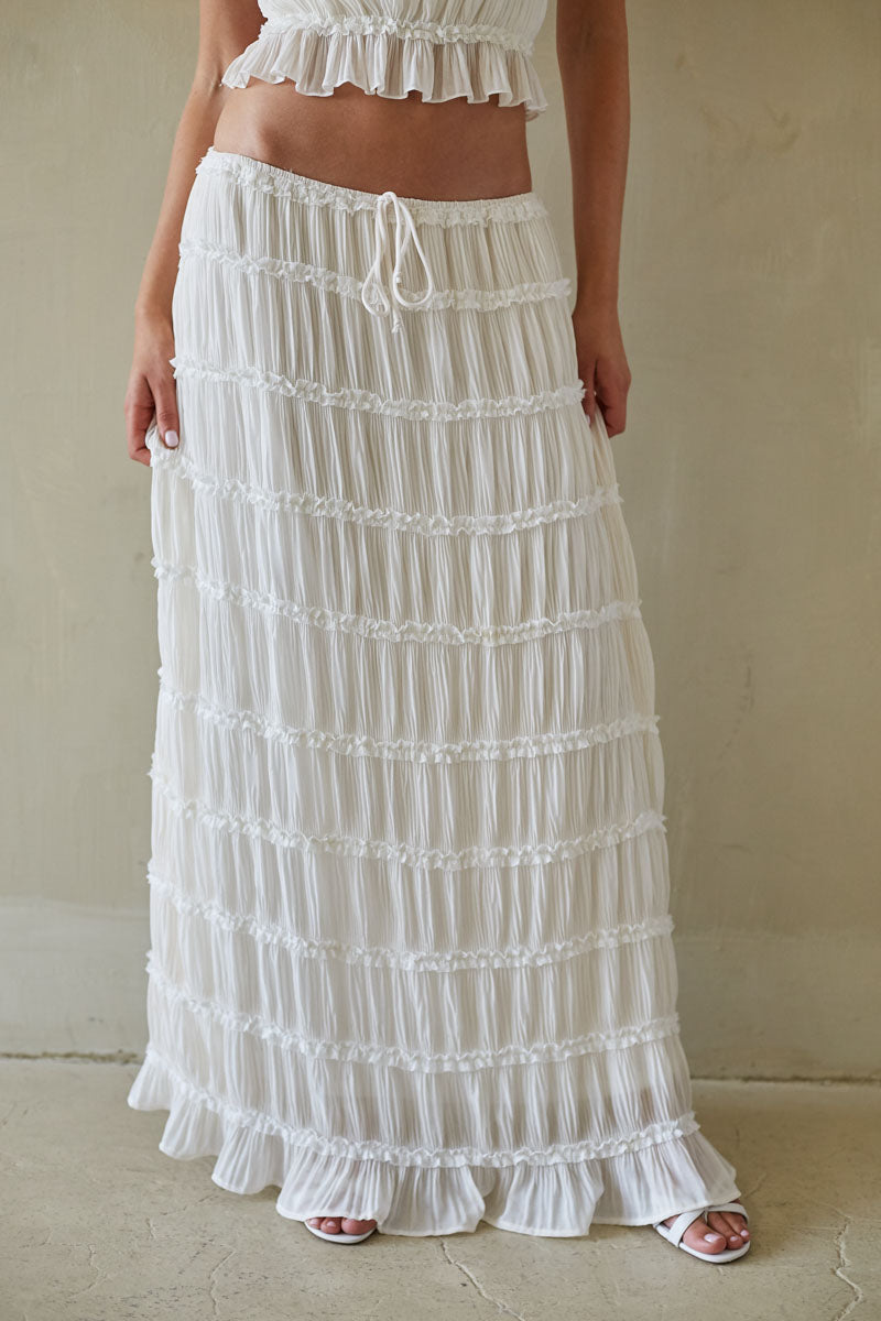 Ruching maxi skirt