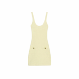 Stretched button dress Yellow