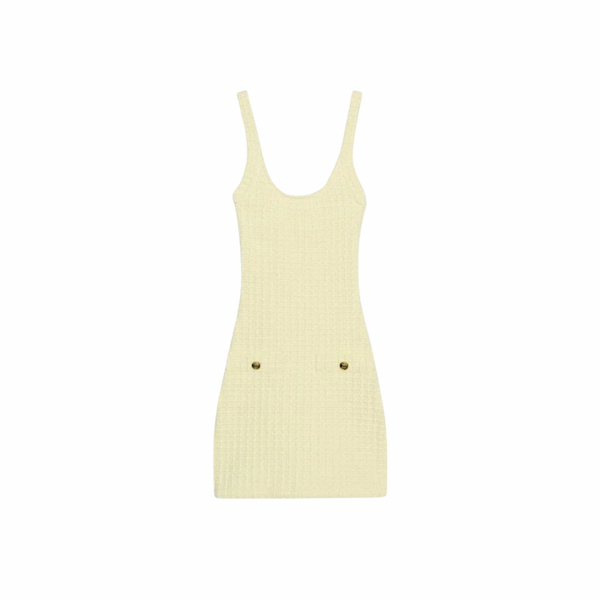 Stretched button dress Yellow